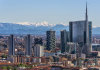 Panorama di Milano verso la sede Unicredit e il Bosco Verticale