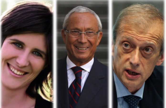 I tre principali candidati sindaco di Tornio: Chiara Appendino, Osvaldo Napoli e Piero Fassino