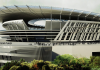 Un rendering del progetto dello stadio della Roma a Tor di Valle