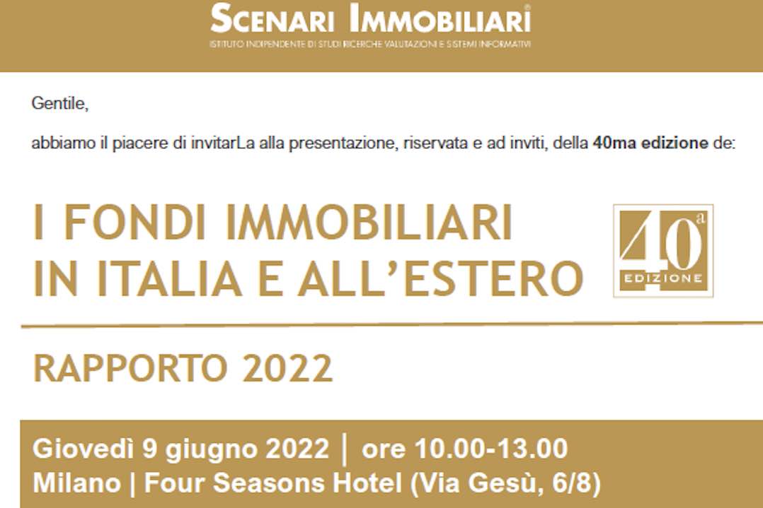 presentazione rapporto fondi 2022 scenari immobiliari